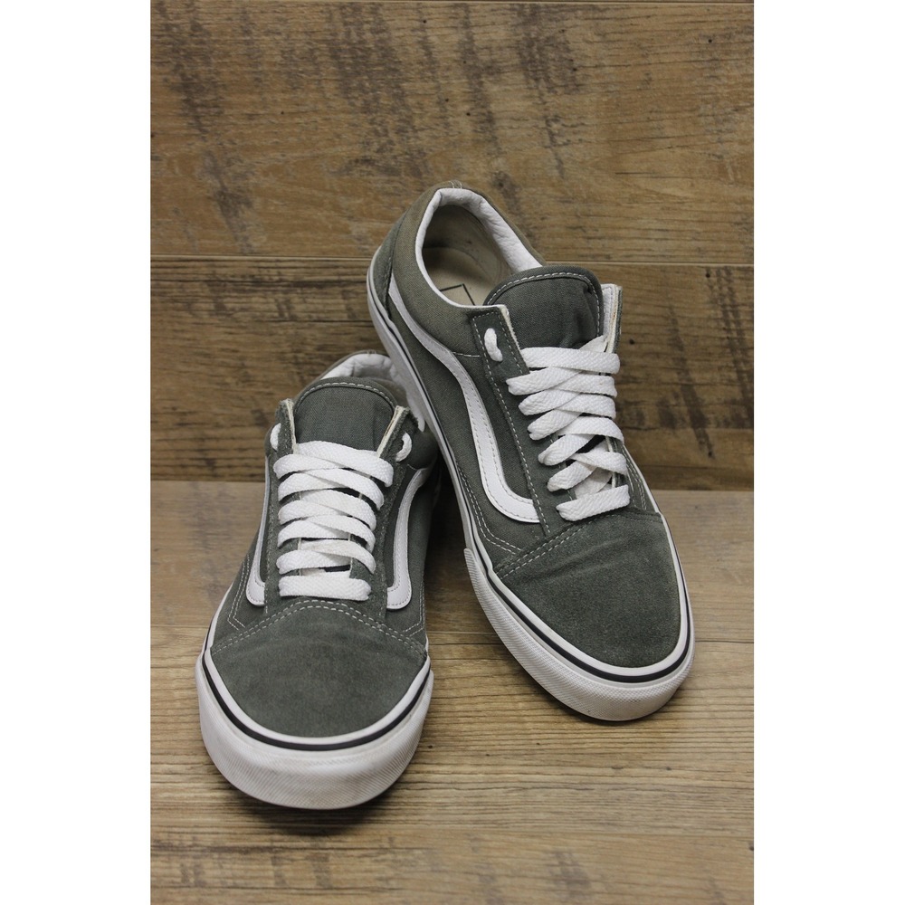 Vans Old Skool unisex green canvas suede low top side stripe‎ skater shoes 8.5